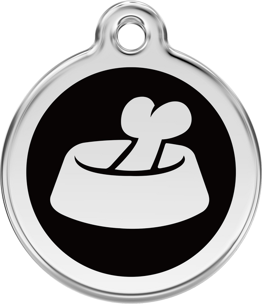 Hundeplakette Gravurplakette Knochen im Napf