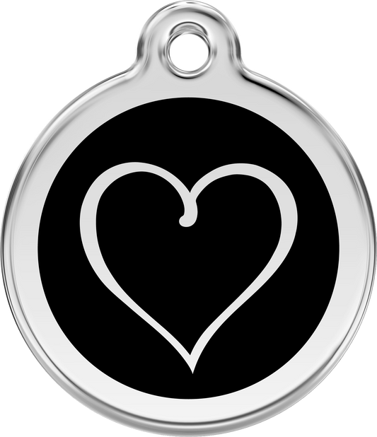 Hundeplakette Gravurplakette Glücksbringer geschwungenes Herz