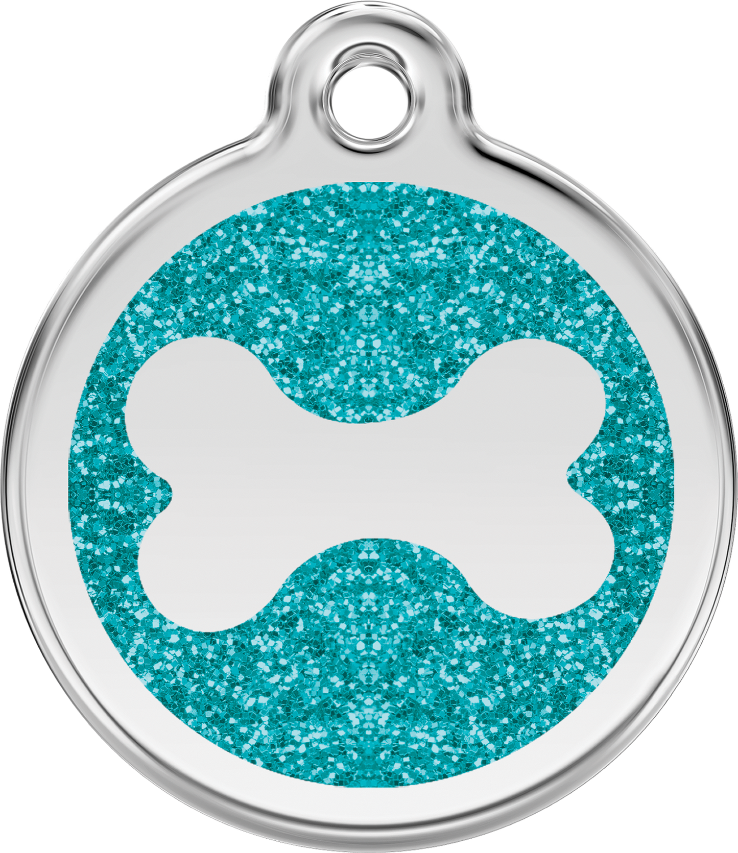 Hundeplakette Gravurplakette Knochen mit Glitzer