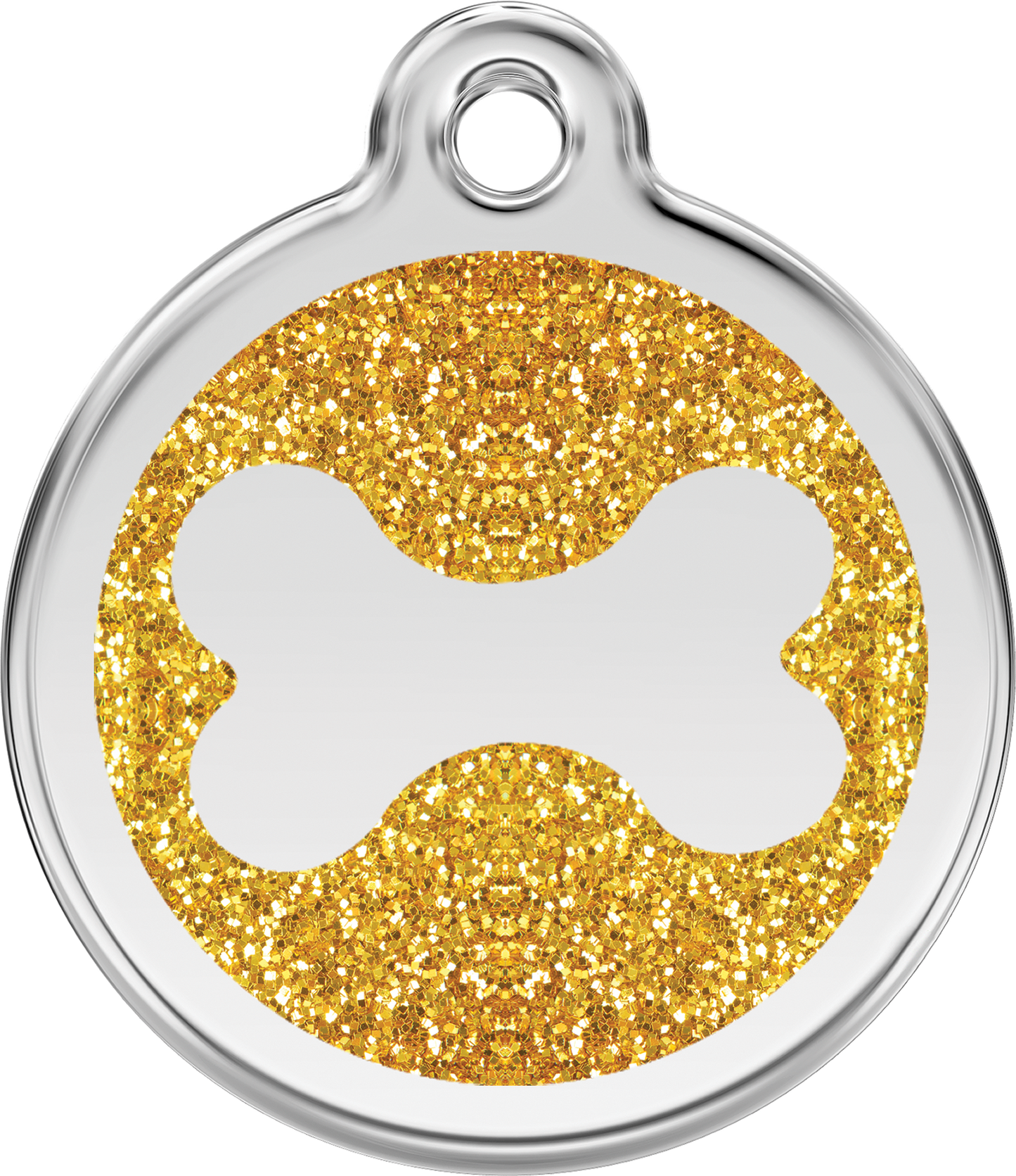 Hundeplakette Gravurplakette Knochen mit Glitzer