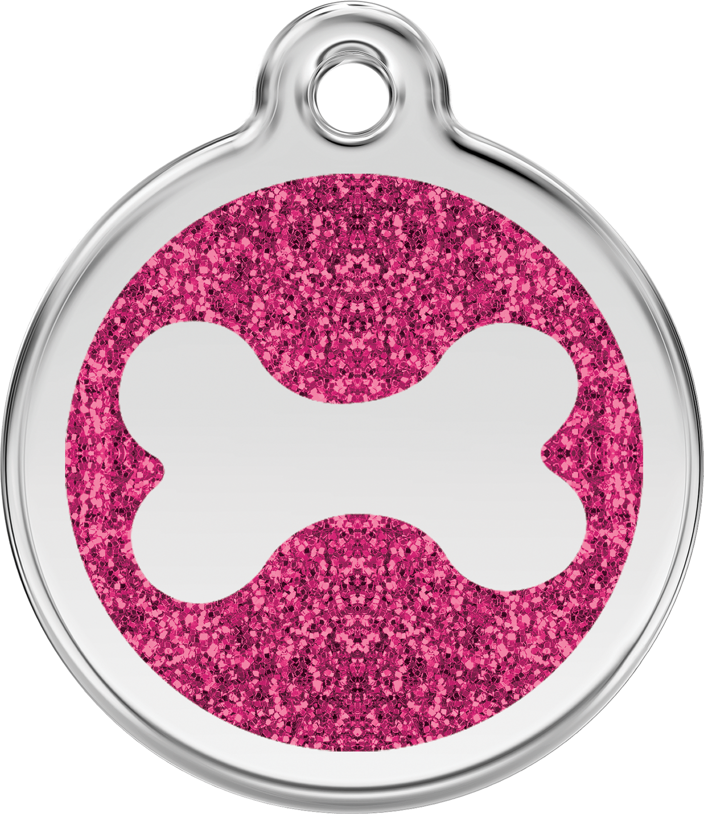 Hundeplakette Gravurplakette Knochen mit Glitzer