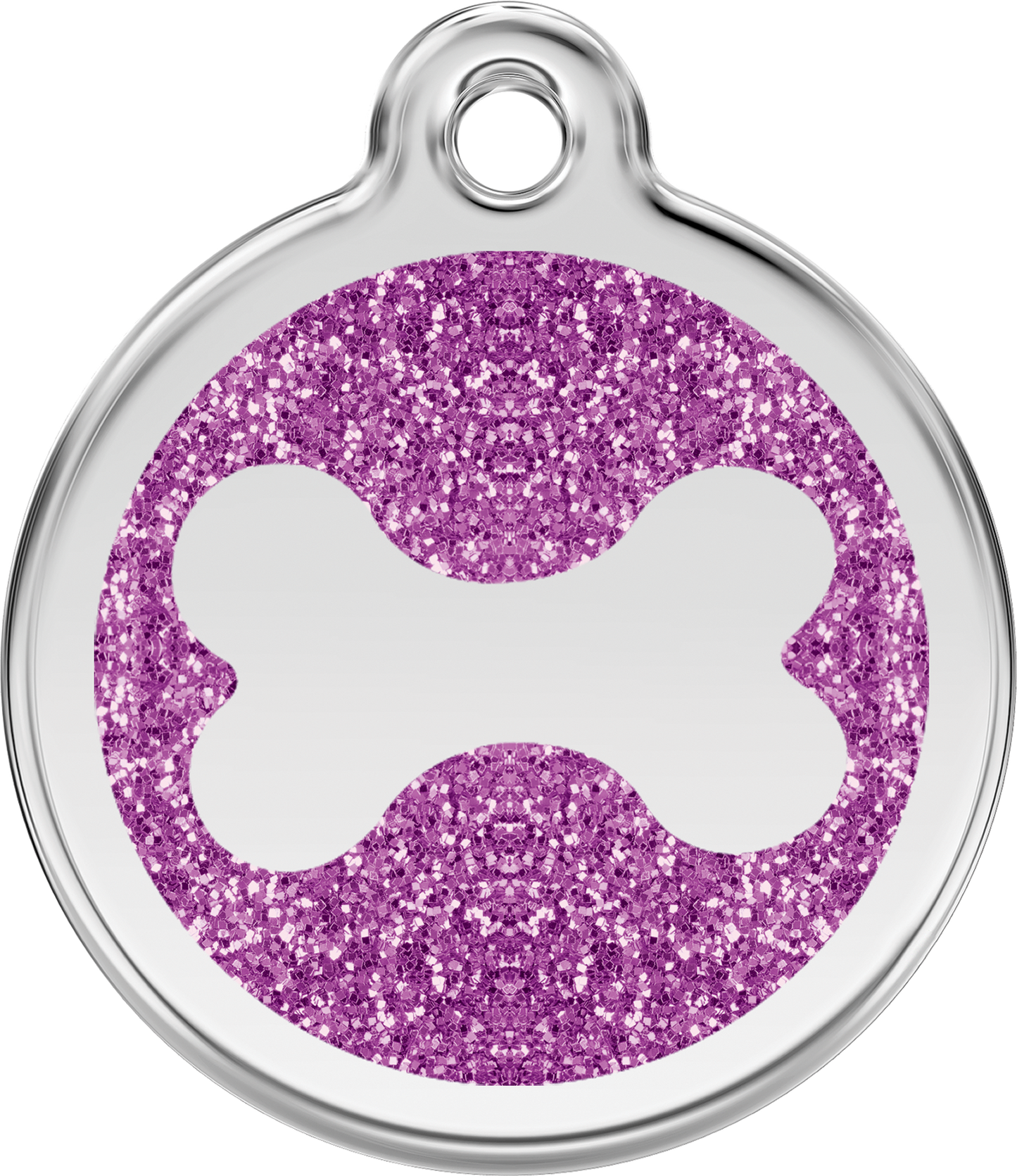 Hundeplakette Gravurplakette Knochen mit Glitzer