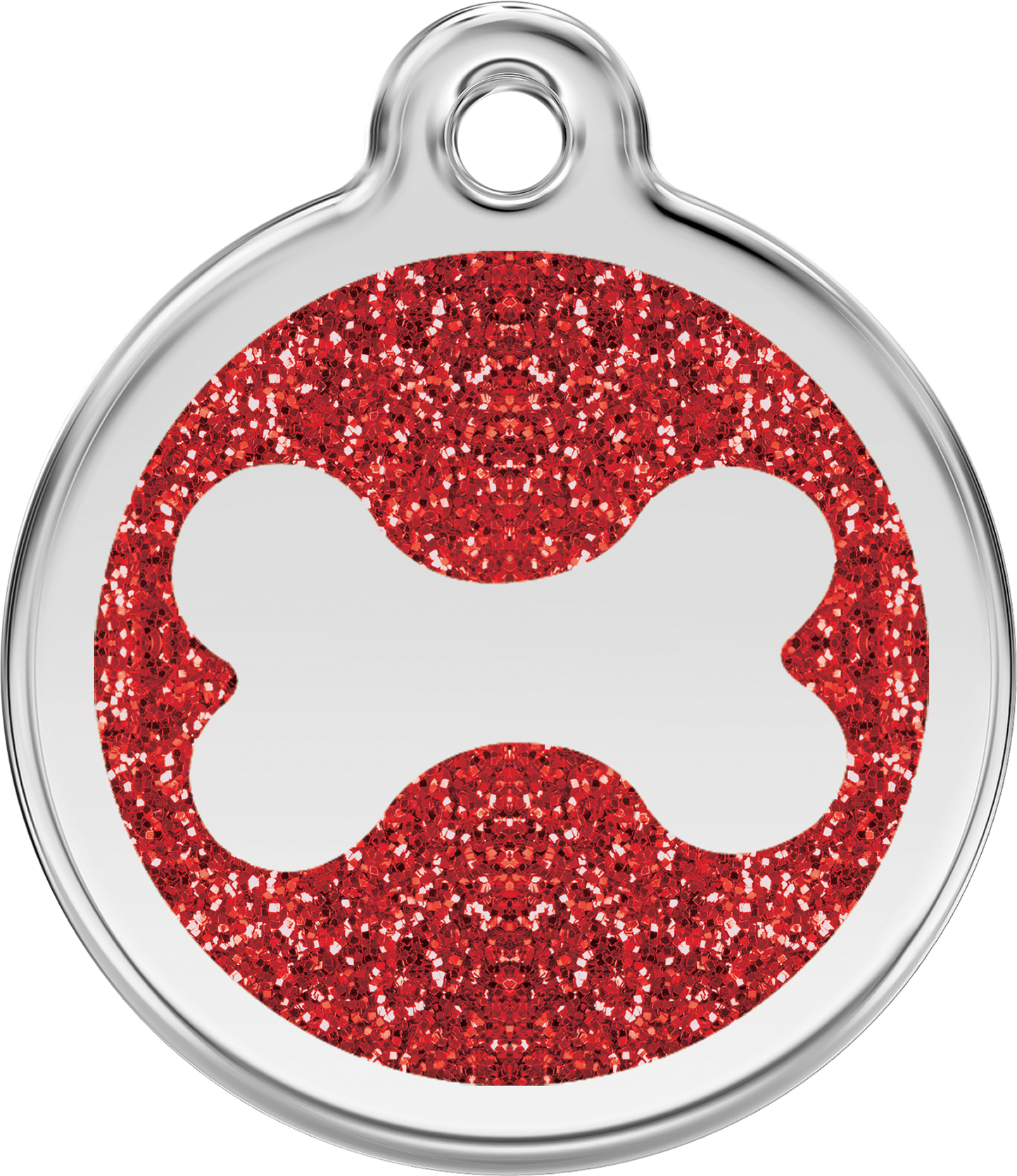 Hundeplakette Gravurplakette Knochen mit Glitzer