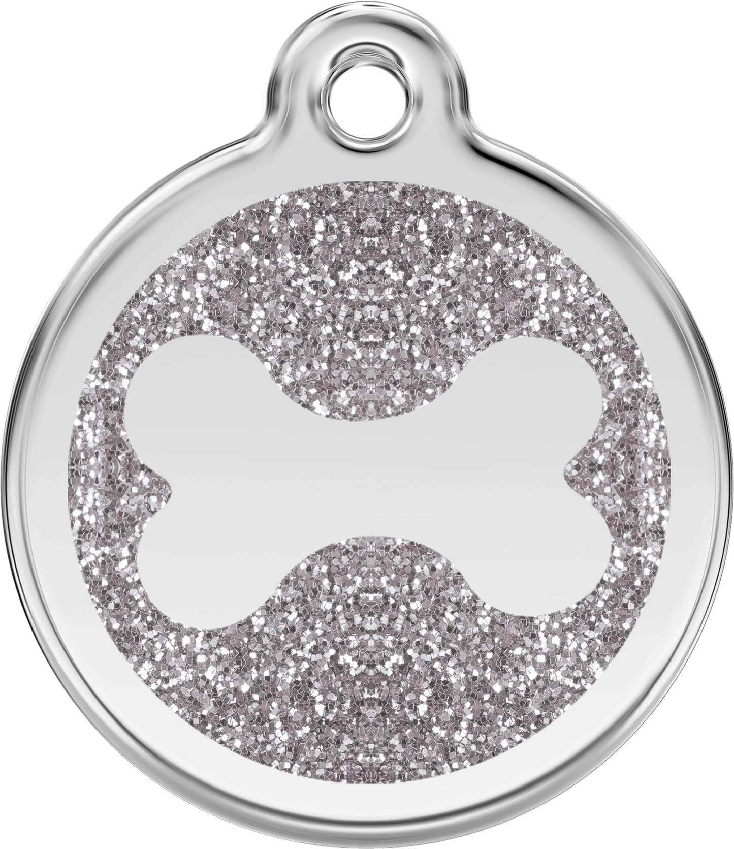 Hundeplakette Gravurplakette Knochen mit Glitzer