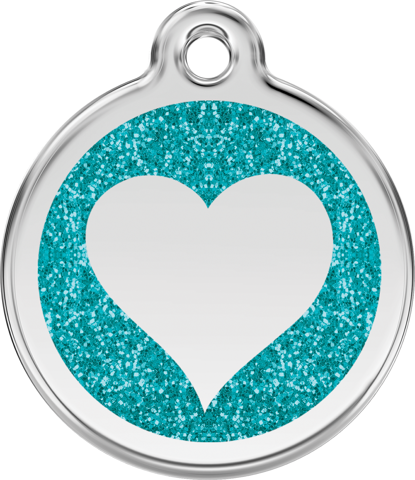 Hundeplakette Gravurplakette Herz mit Glitzer
