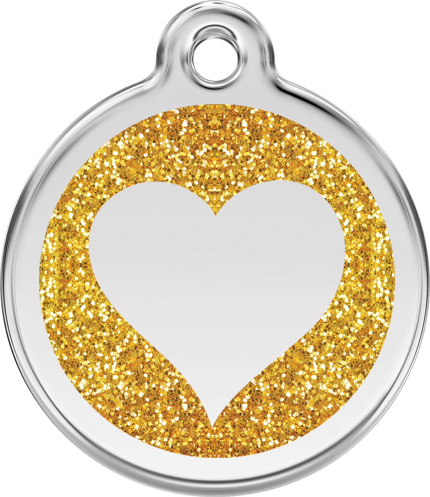 Hundeplakette Gravurplakette Herz mit Glitzer