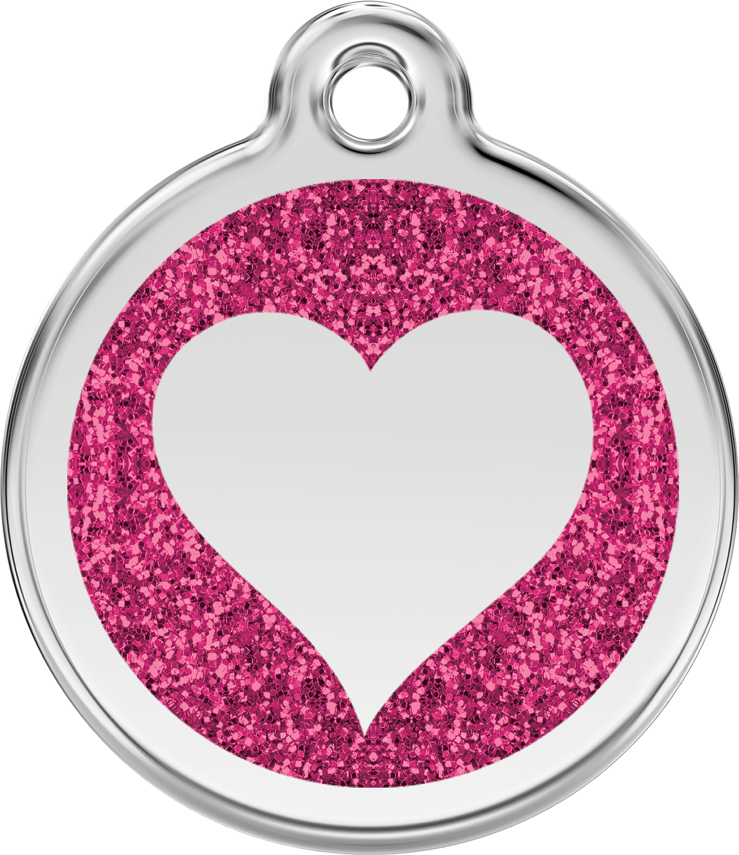 Hundeplakette Gravurplakette Herz mit Glitzer