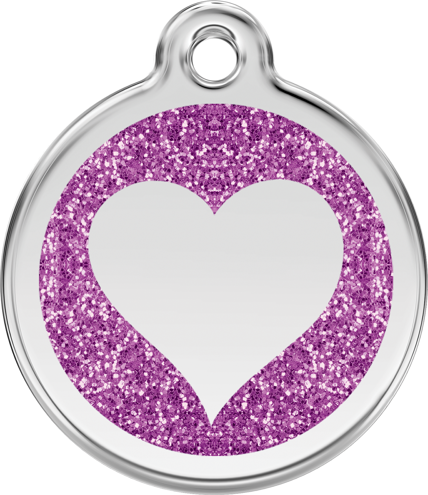 Hundeplakette Gravurplakette Herz mit Glitzer