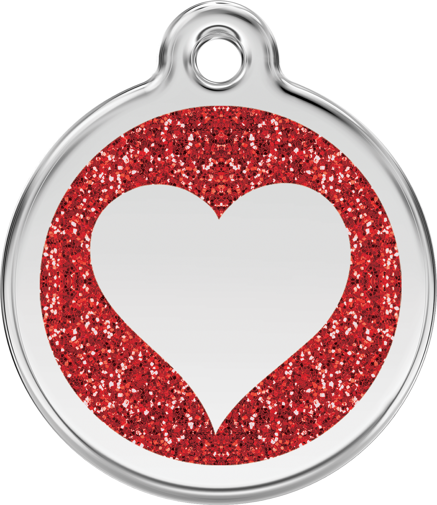 Hundeplakette Gravurplakette Herz mit Glitzer