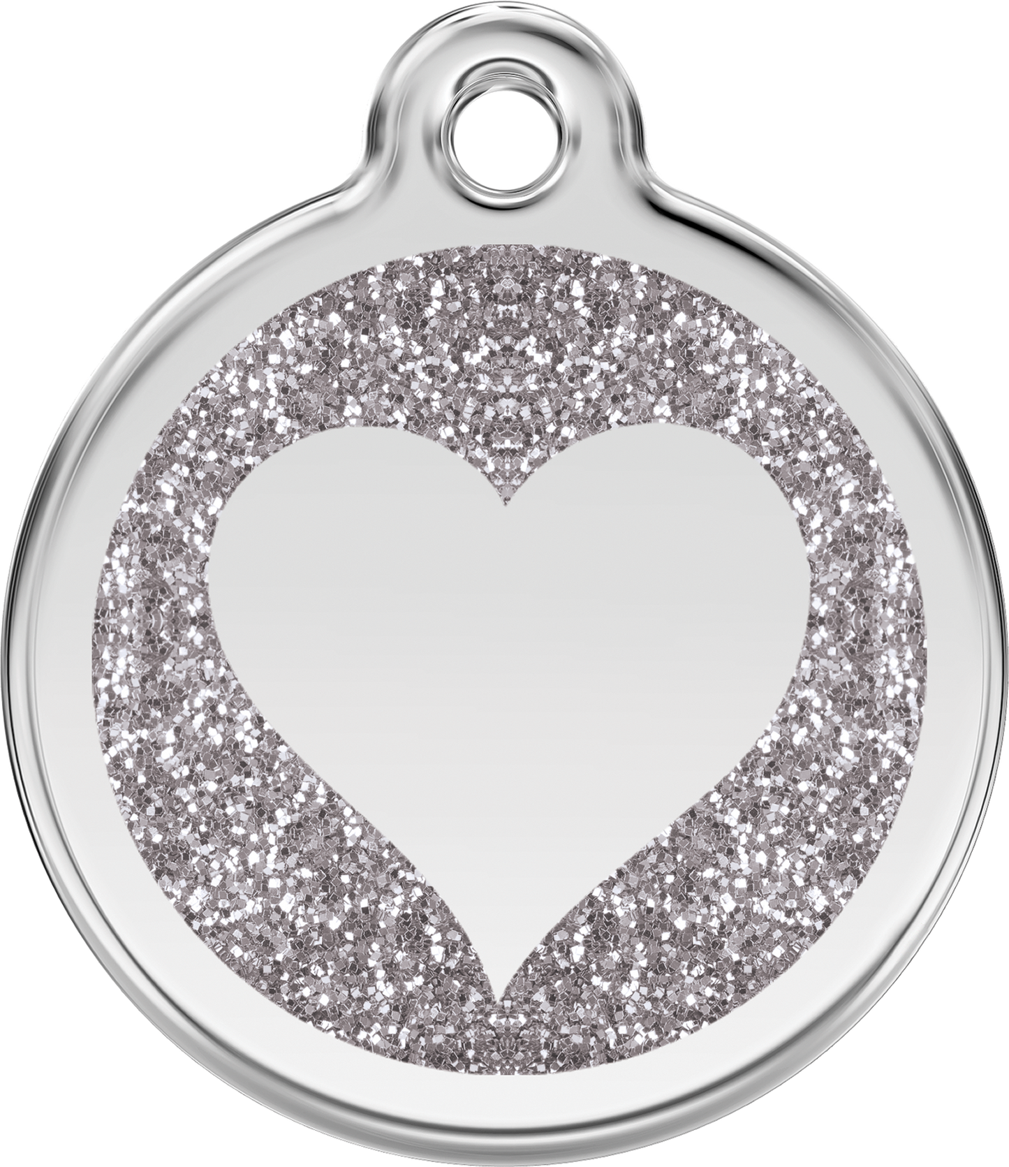 Hundeplakette Gravurplakette Herz mit Glitzer