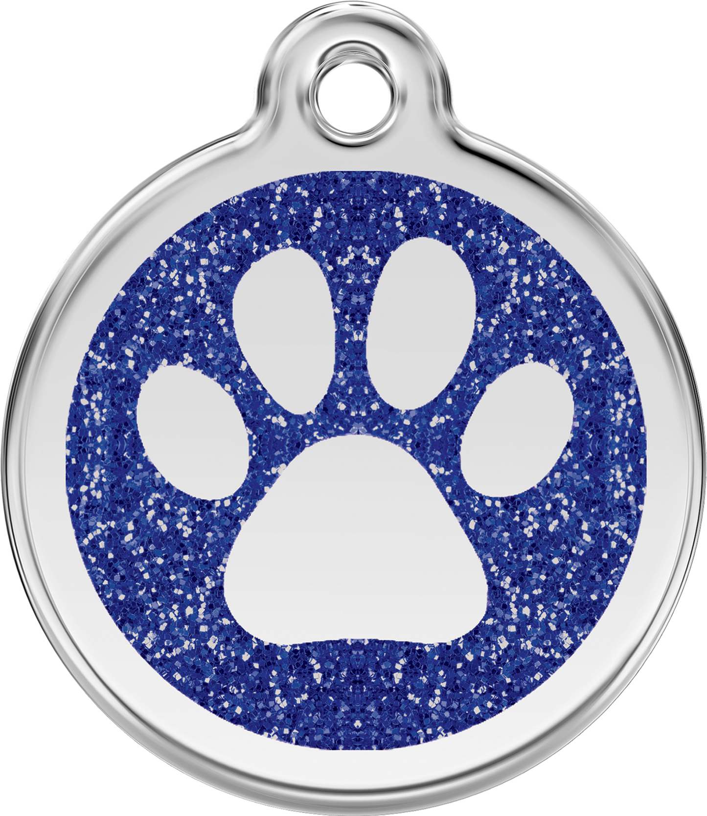 Hundeplakette Gravurplakette Tatze mit Glitzer