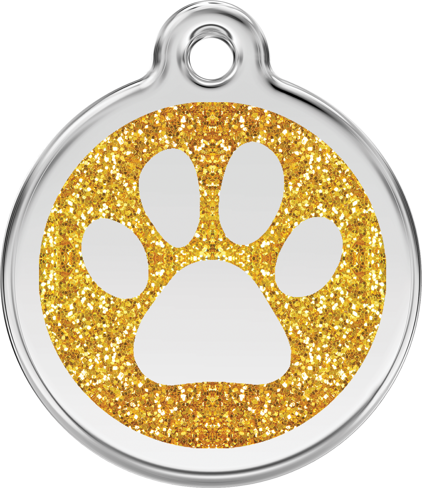 Hundeplakette Gravurplakette Tatze mit Glitzer