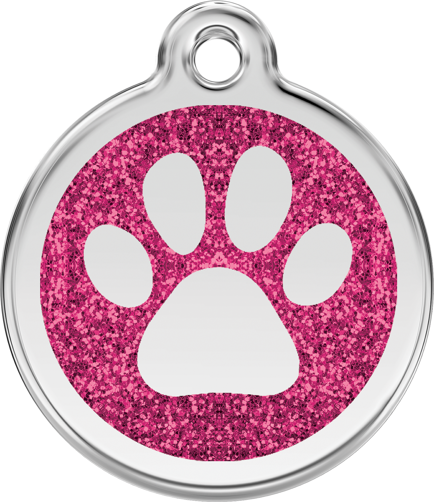 Hundeplakette Gravurplakette Tatze mit Glitzer