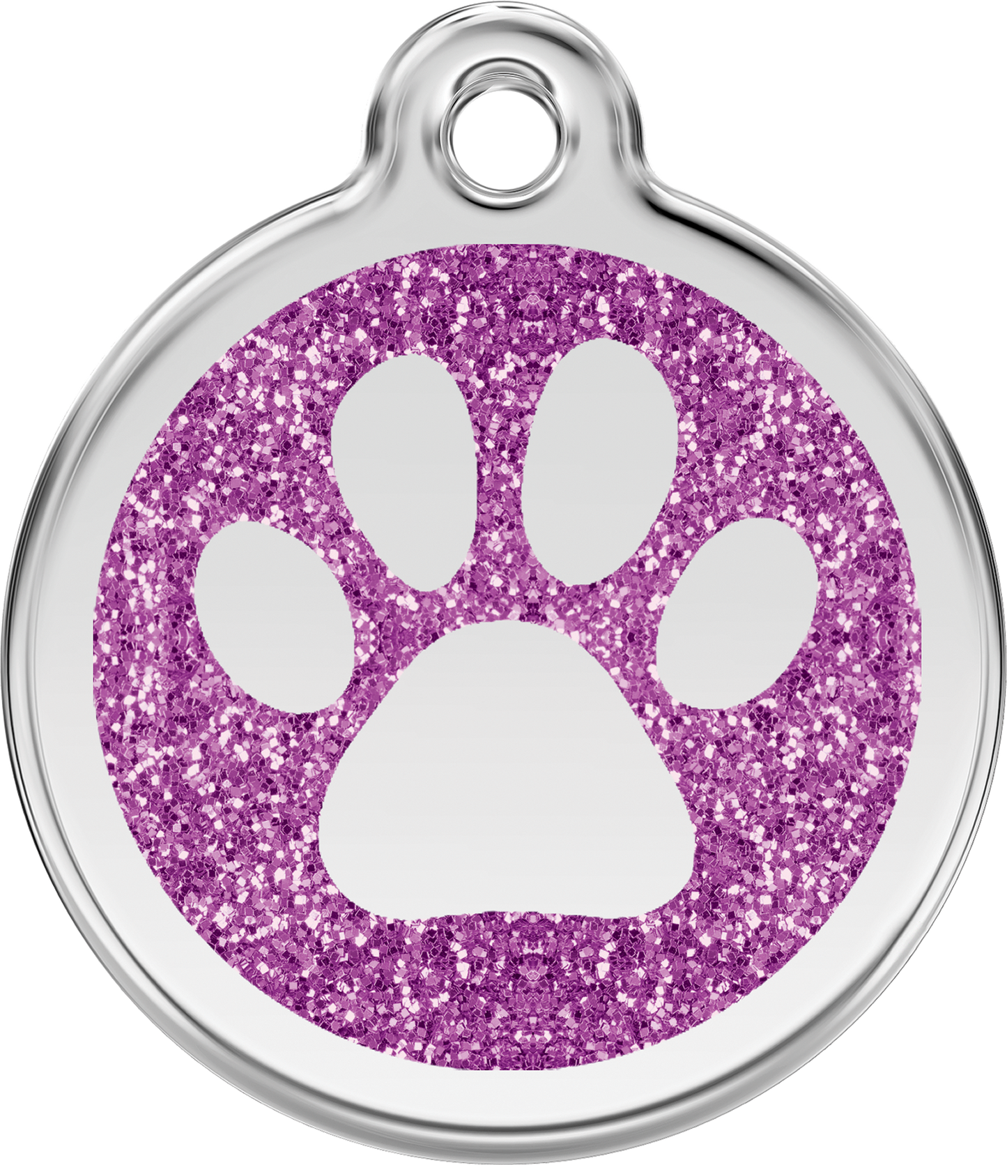 Hundeplakette Gravurplakette Tatze mit Glitzer