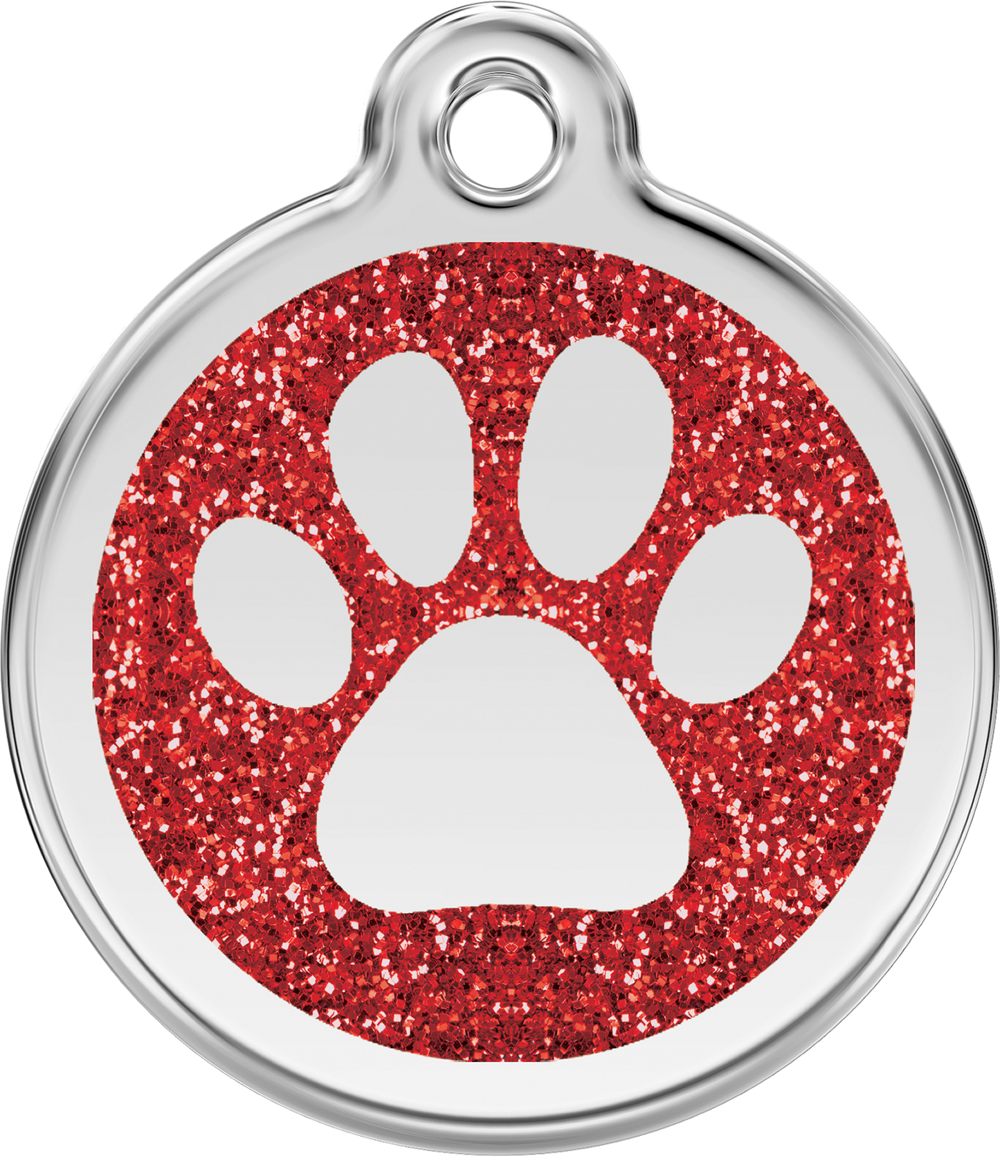 Hundeplakette Gravurplakette Tatze mit Glitzer