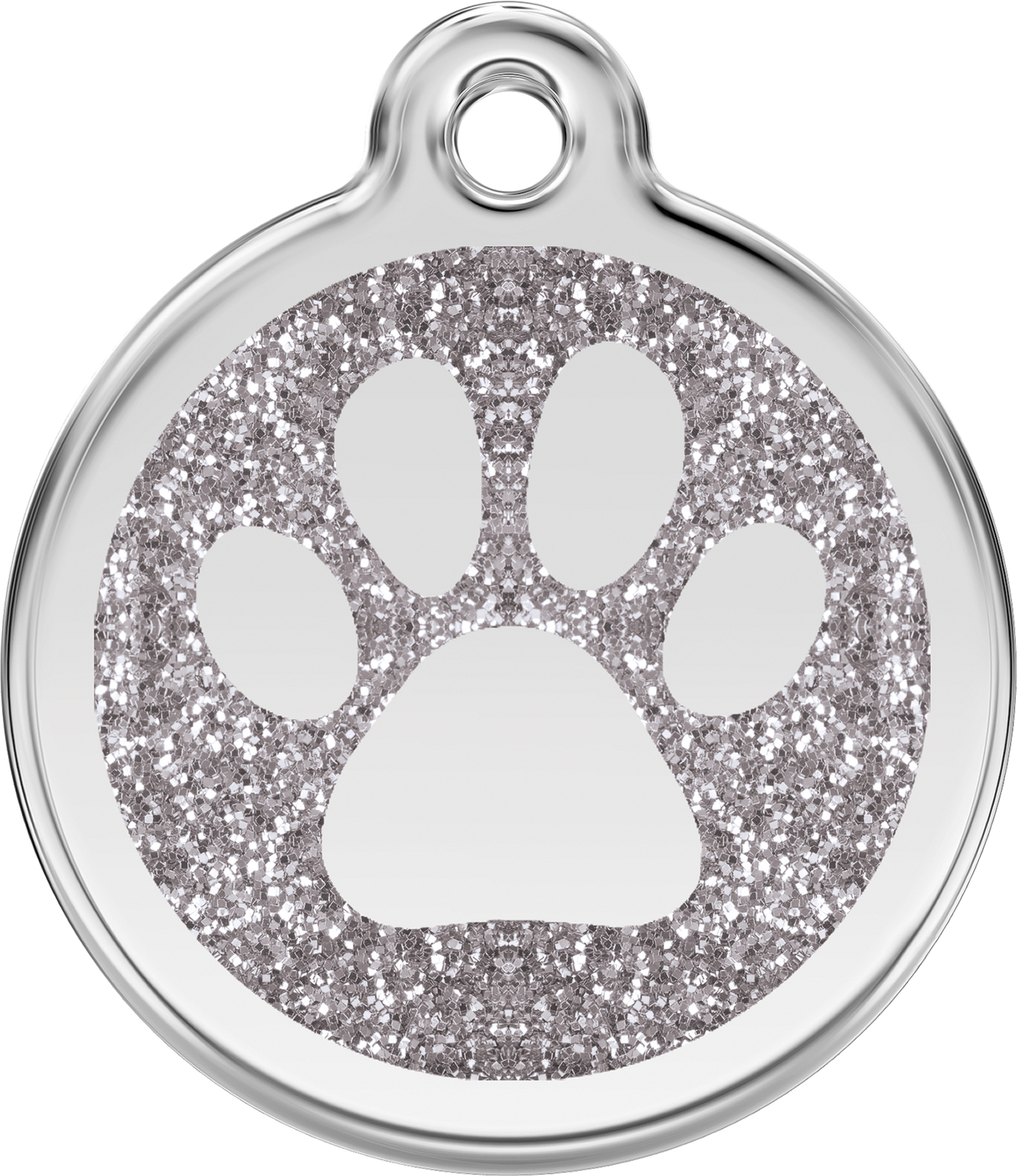 Hundeplakette Gravurplakette Tatze mit Glitzer
