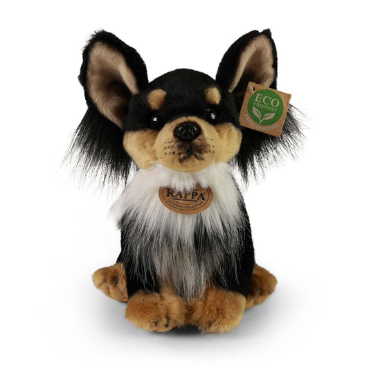 Chihuahua schwarz tricolor 24 cm sitzend Kuscheltier Hund Plüschtier