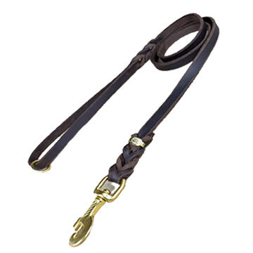 Fettleder Leine 130cm geflochten mit Handschlaufe
