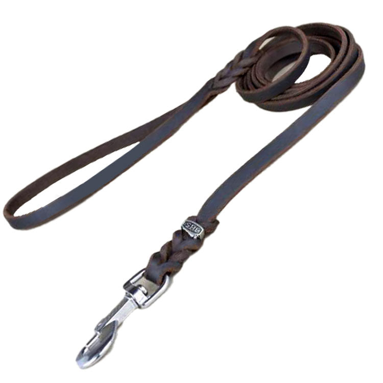 Fettleder Leine 220cm geflochten mit Handschlaufe