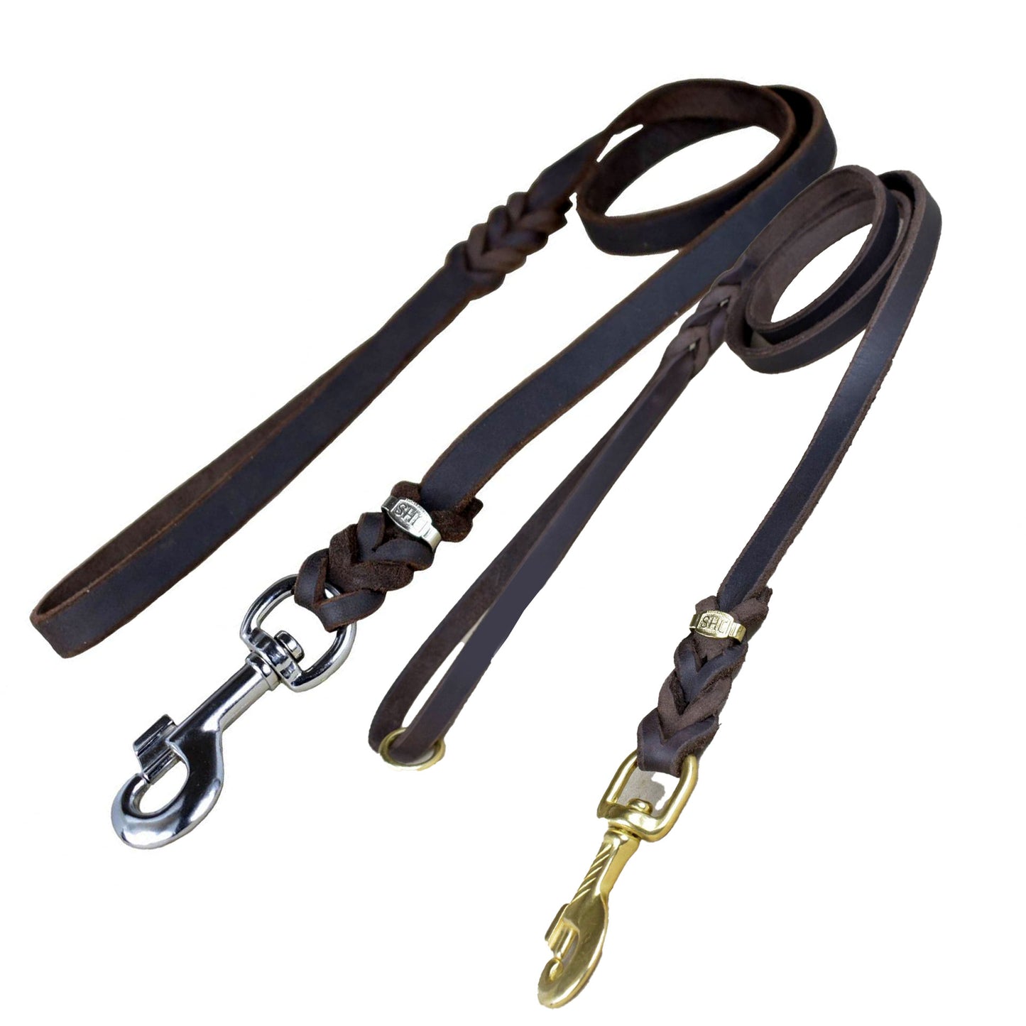Fettleder Leine 130cm geflochten mit Handschlaufe
