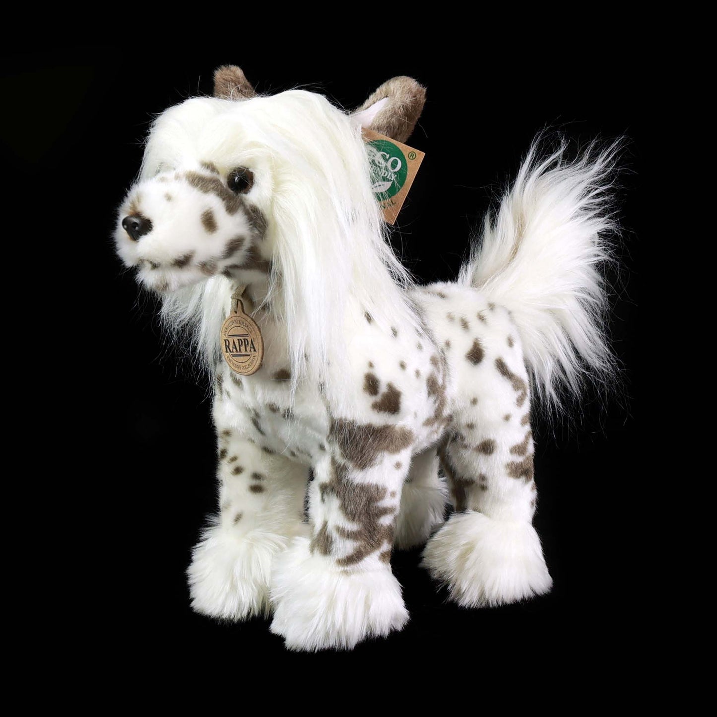 Chinesischer Schopfhund stehend Kuscheltier Hund Plüschtier