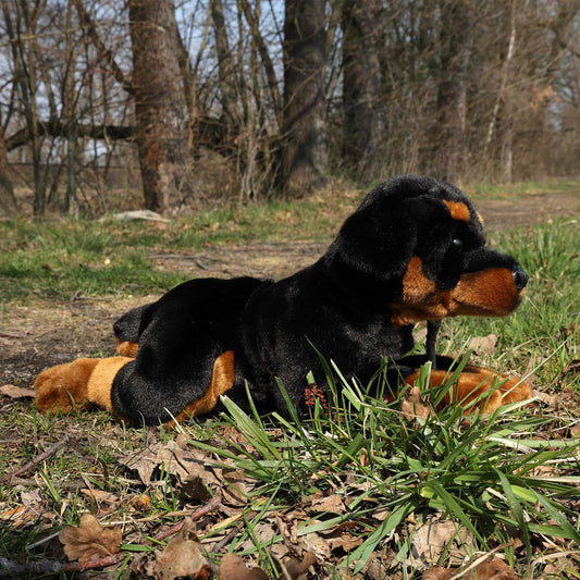 Rottweiler Hund 44cm liegend Kuscheltier Plüschtier