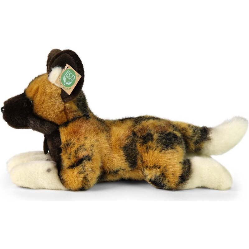 Afrikanischer Wildhund liegend 40 cm Kuscheltier Hund Plüschtier