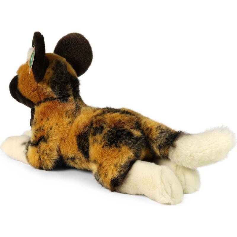 Afrikanischer Wildhund liegend 40 cm Kuscheltier Hund Plüschtier