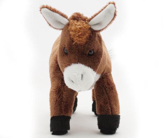 Esel Kuscheltier braun stehend Poitou Plüschesel Plüschtier FLORA