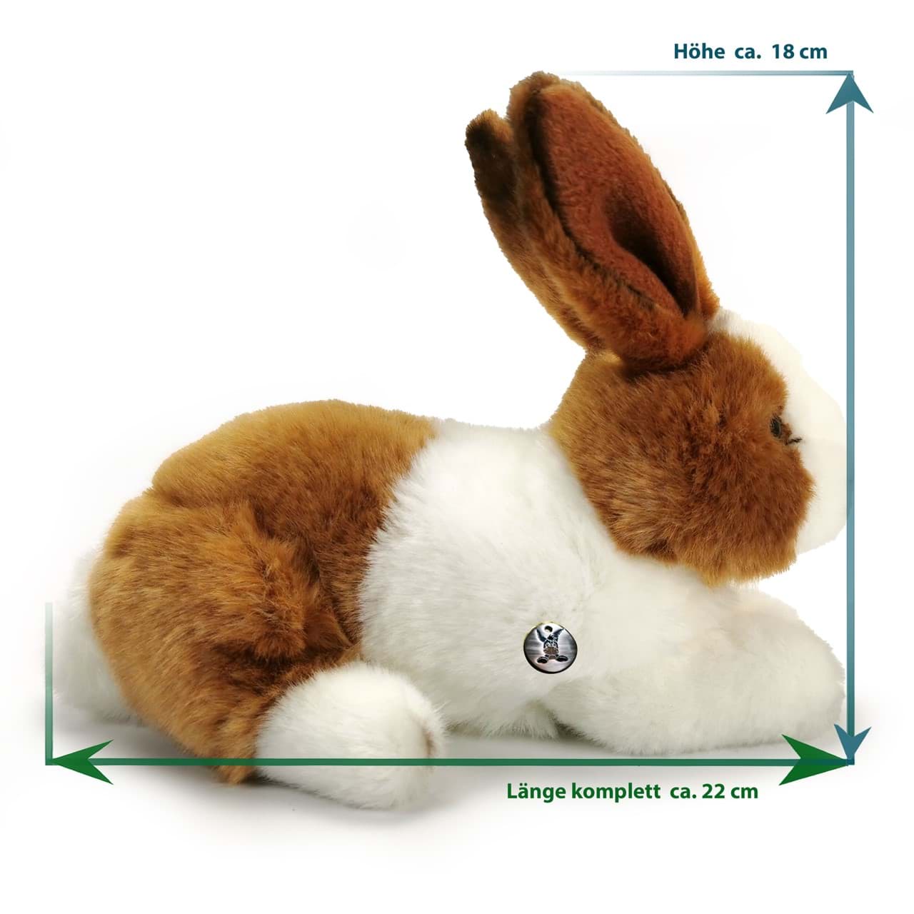 Hase Kuscheltier Kaninchen braun-weiß Plüschtier Häschen STUPSI