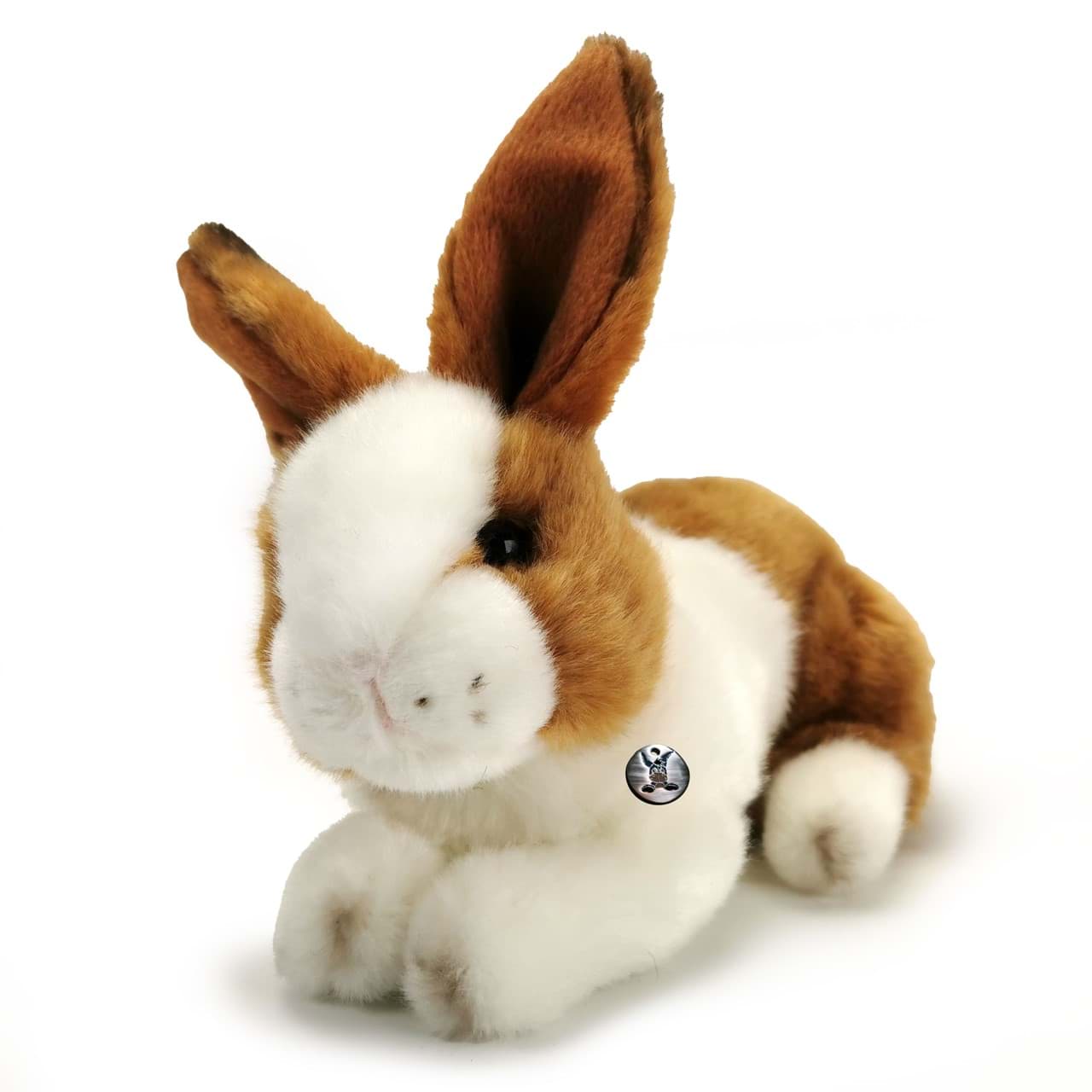 Hase Kuscheltier Kaninchen braun-weiß Plüschtier Häschen STUPSI