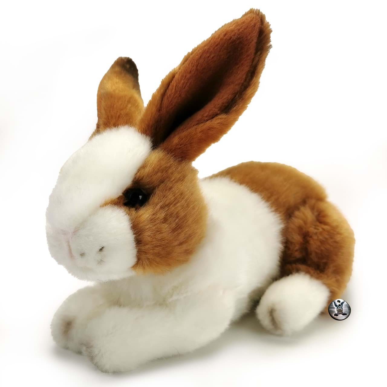 Hase Kuscheltier Kaninchen braun-weiß Plüschtier Häschen STUPSI