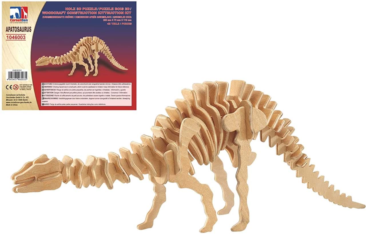 3D Puzzle Apatosaurus Dinosaurier Skelett aus Holz