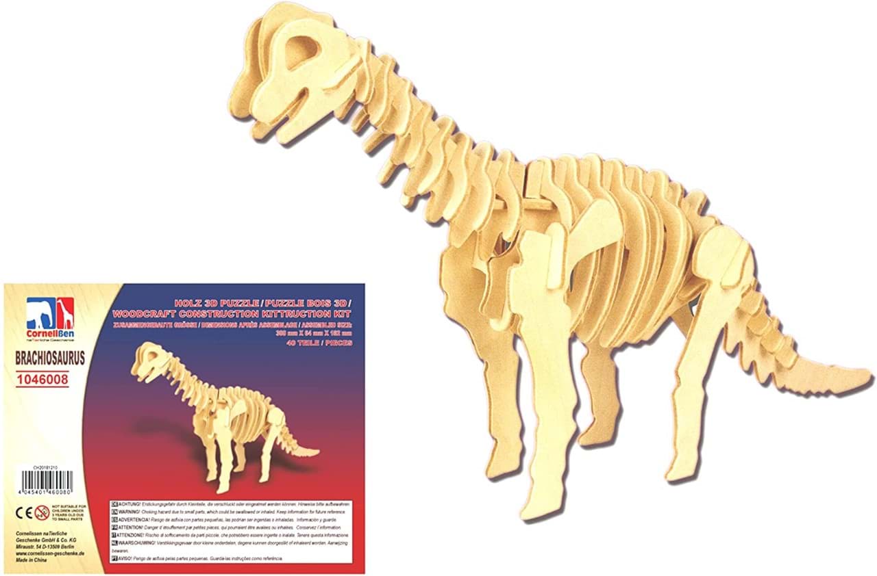 3D Puzzle Brachiosaurus Dinosaurier Skelett aus Holz