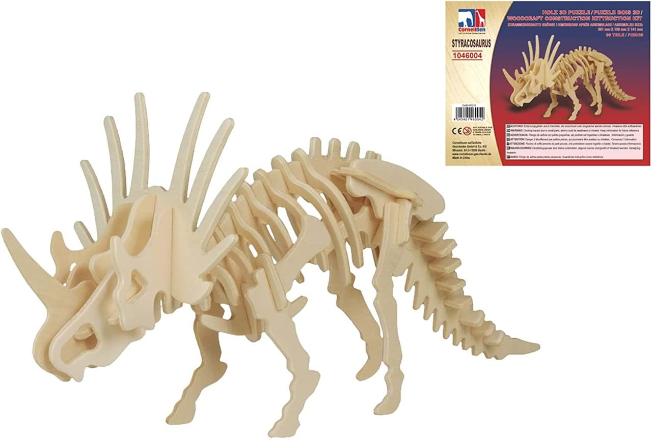 3D Puzzle Styracosaurus Dinosaurier Skelett aus Holz