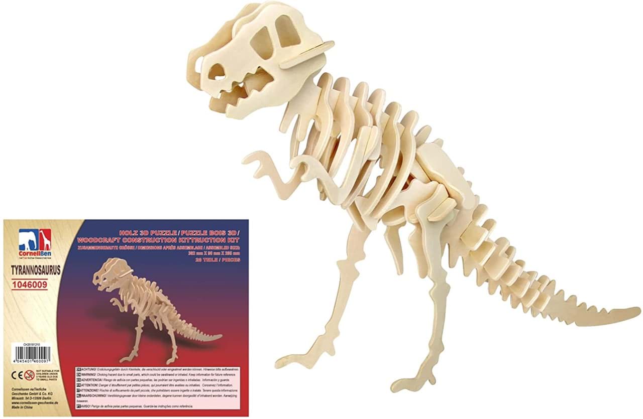3D Puzzle Tyrannosaurus Rex Dinosaurier Skelett aus Holz