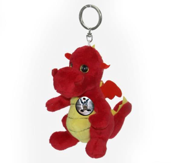 Drache Schlüsselanhänger Plüsch rot Kuscheltier Anhänger FAFNIR