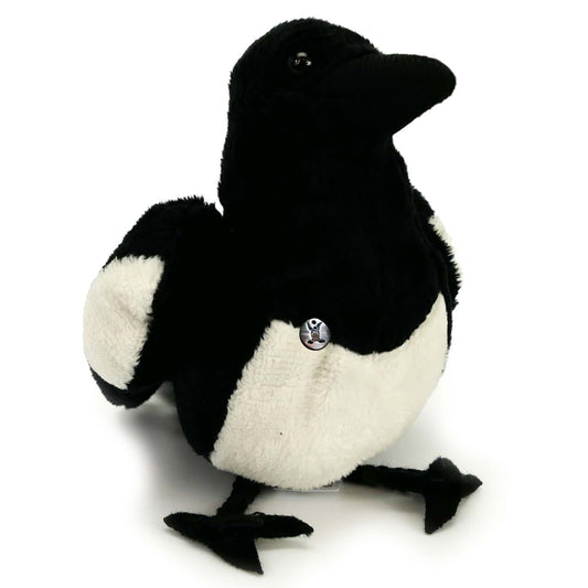 Elster Kuscheltier Vogel schwarz-weiß Plüschtier Wildvogel PICA