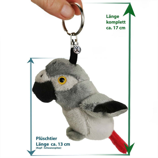Graupapagei Schlüsselanhänger Ara Vogel Plüsch Anhänger BEPPO