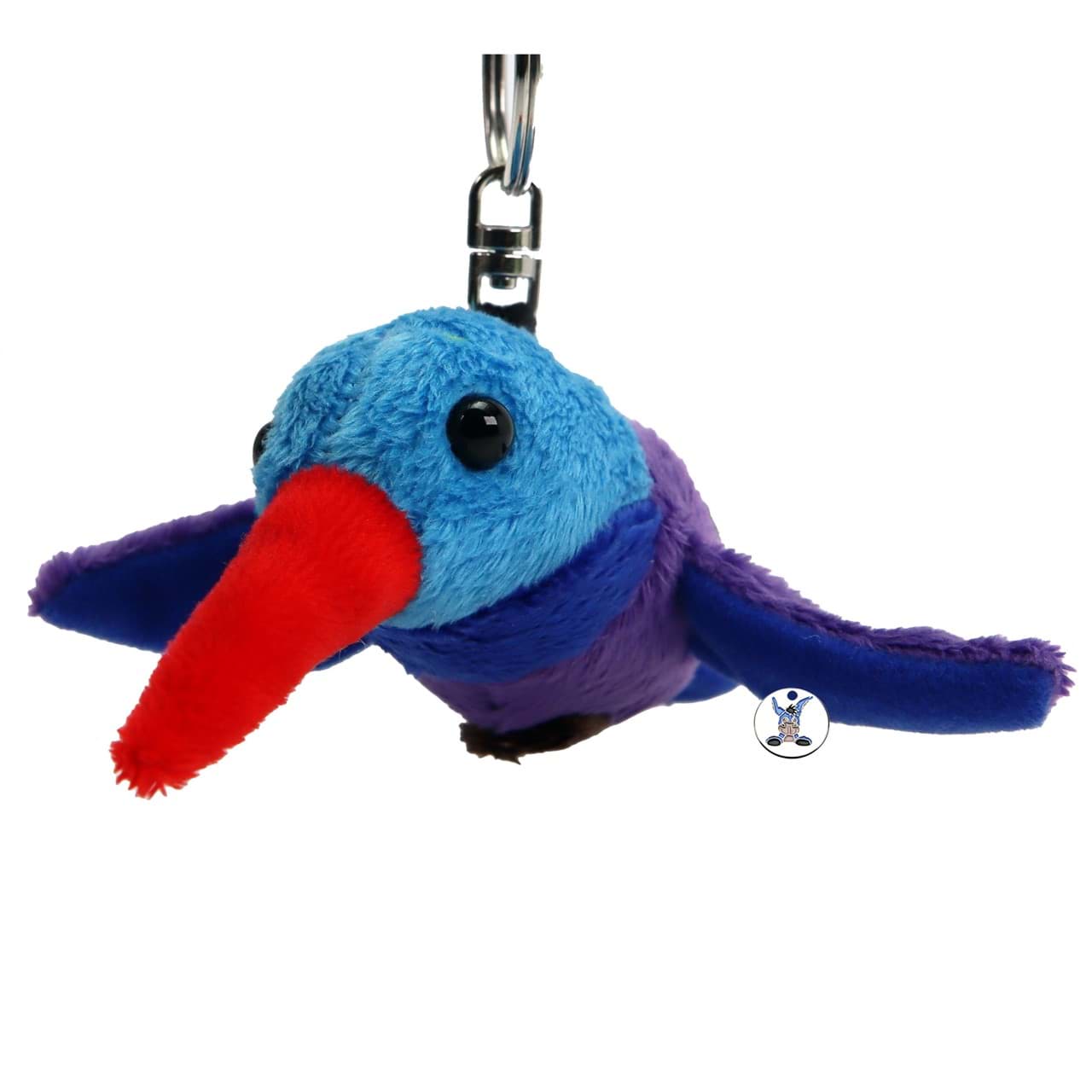 Kolibri Schlüsselanhänger Vogel Plüsch Anhänger blau lila LALITA