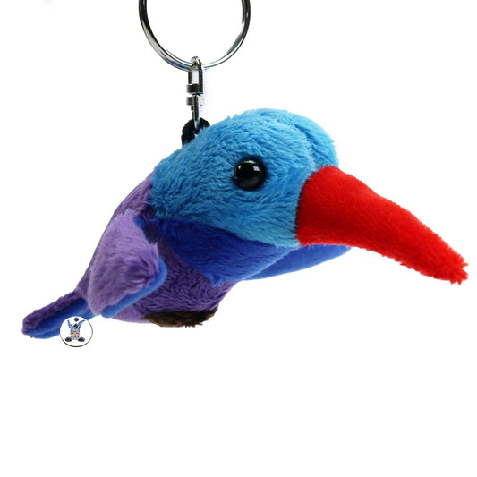 Kolibri Schlüsselanhänger Vogel Plüsch Anhänger blau lila LALITA