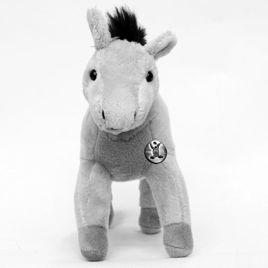 Pferd Pony Kuscheltier hellgrau Plüschtier Pferdchen FLICKA
