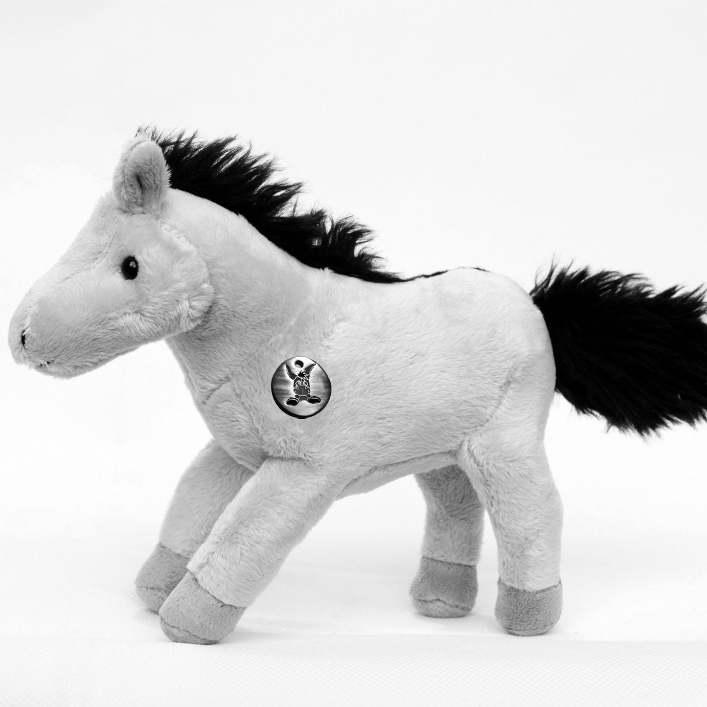 Pferd Pony Kuscheltier hellgrau Plüschtier Pferdchen FLICKA