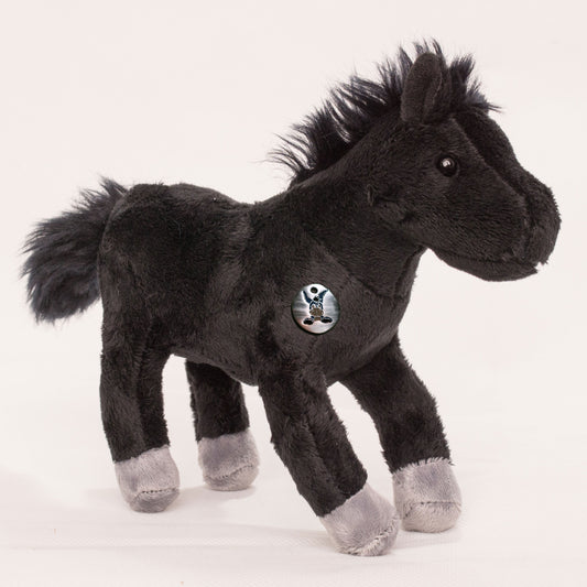 Pferd Pony Kuscheltier schwarz stehend Plüschtier Pferdchen ONYX
