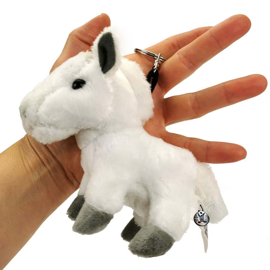 Pony Pferd weiß Schlüsselanhänger Plüschtier Kuscheltier FUTURE