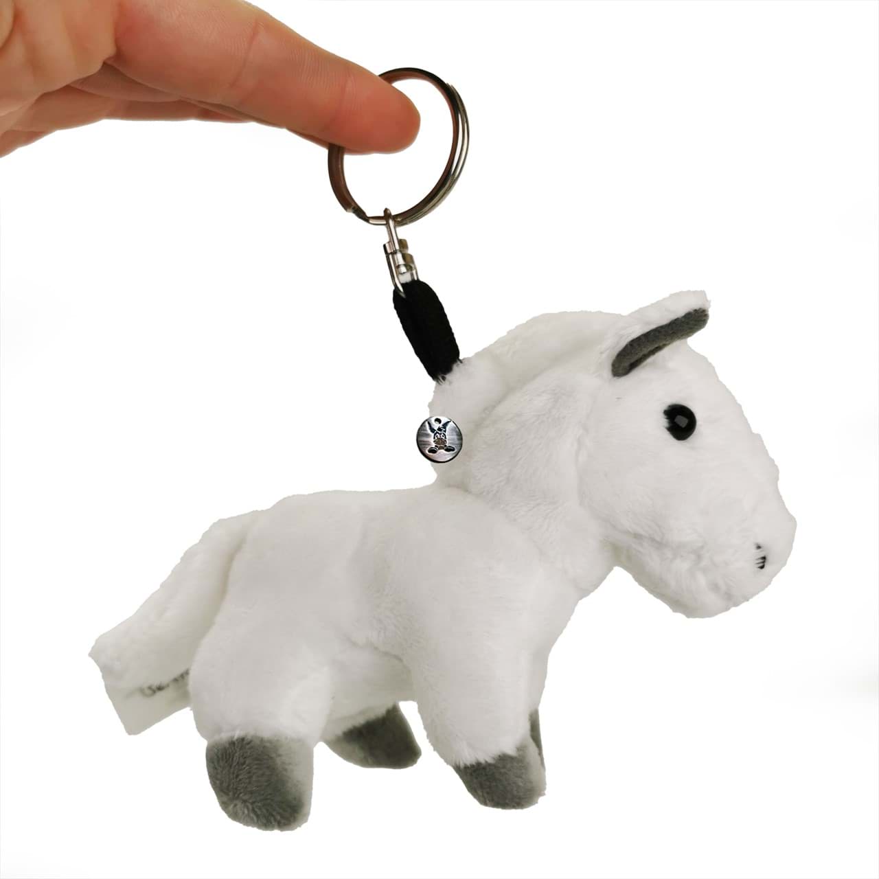 Pony Pferd weiß Schlüsselanhänger Plüschtier Kuscheltier FUTURE