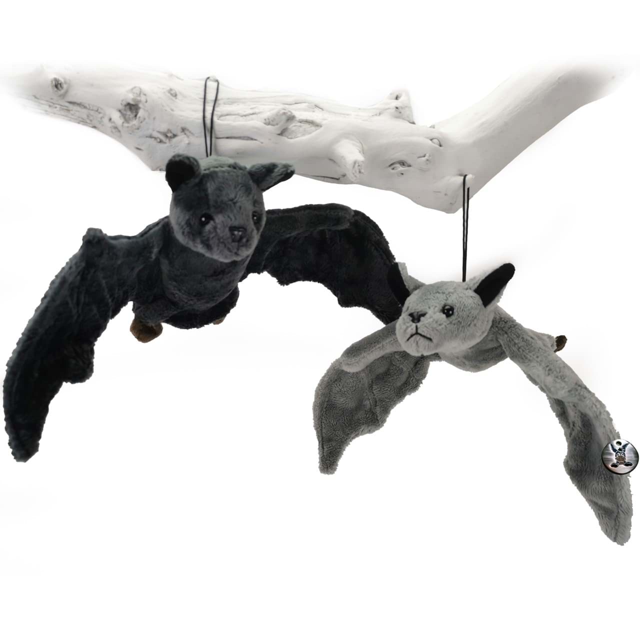 Fledermaus Kuscheltier hellgrau + dunkelgrau - SET 2 Plüschtiere