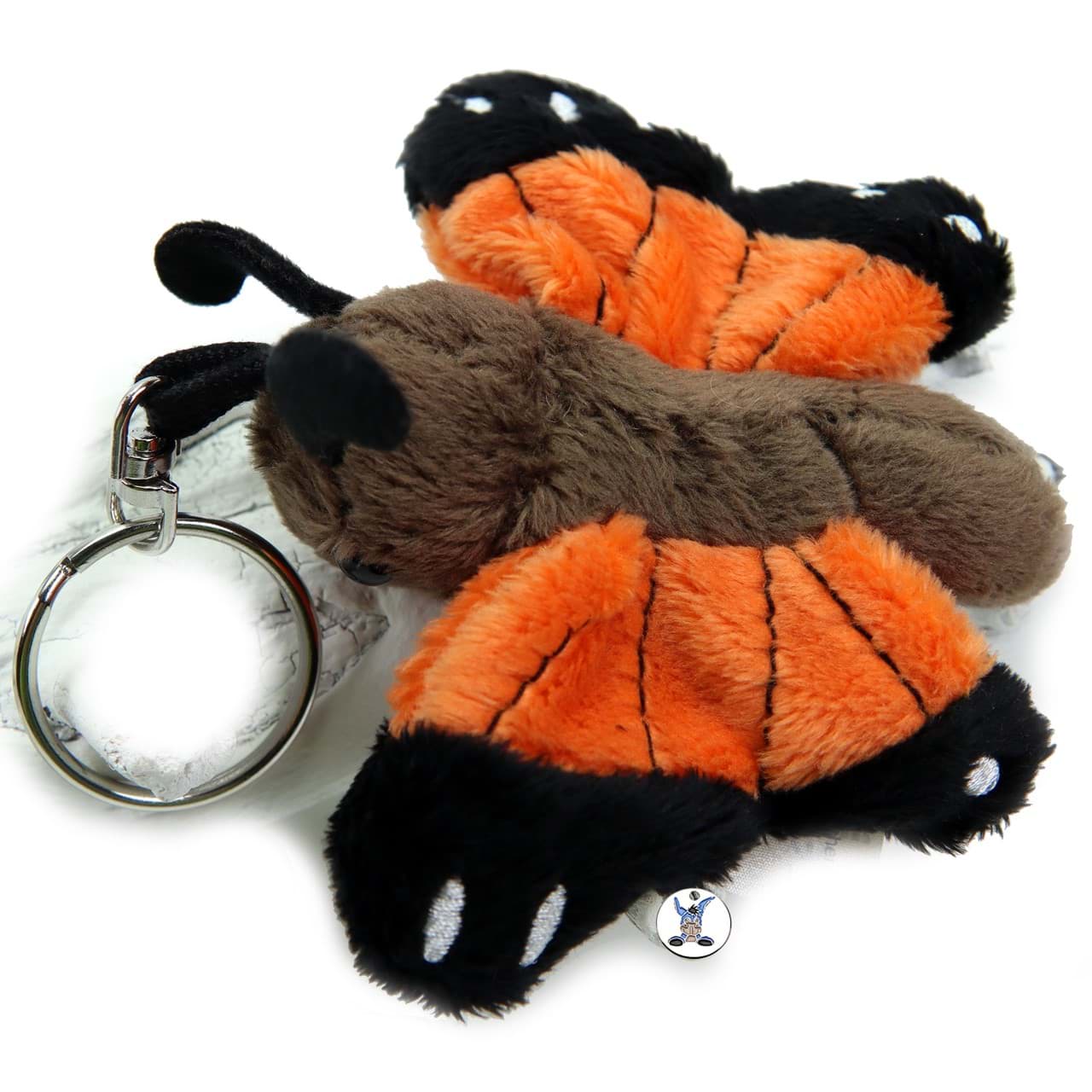 Schmetterling Schlüsselanhänger Falter Kuscheltier orange AMELINA