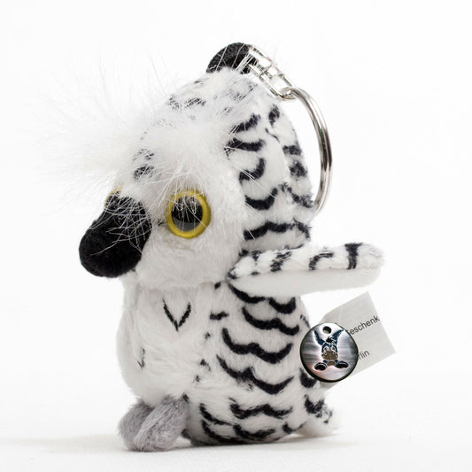 Schneeeule Schlüsselanhänger weiß Plüsch Anhänger NAXOS