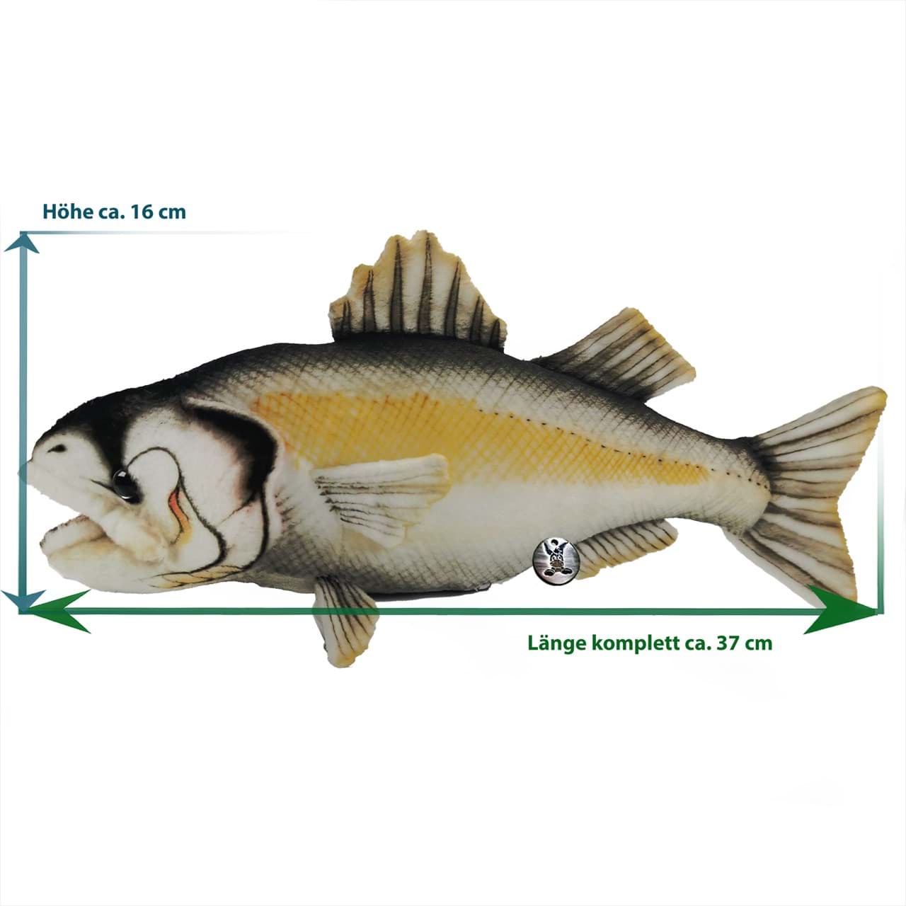 Plüsch Barsch 37cm Fisch Karpfen Realistisch Premium Deko Stofftier